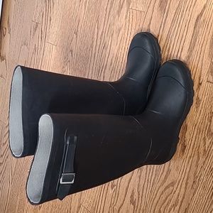 Tall rain boots, black, size 6